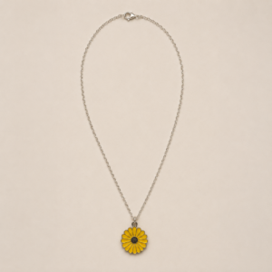 Yellow Sunflower Pendant Necklace