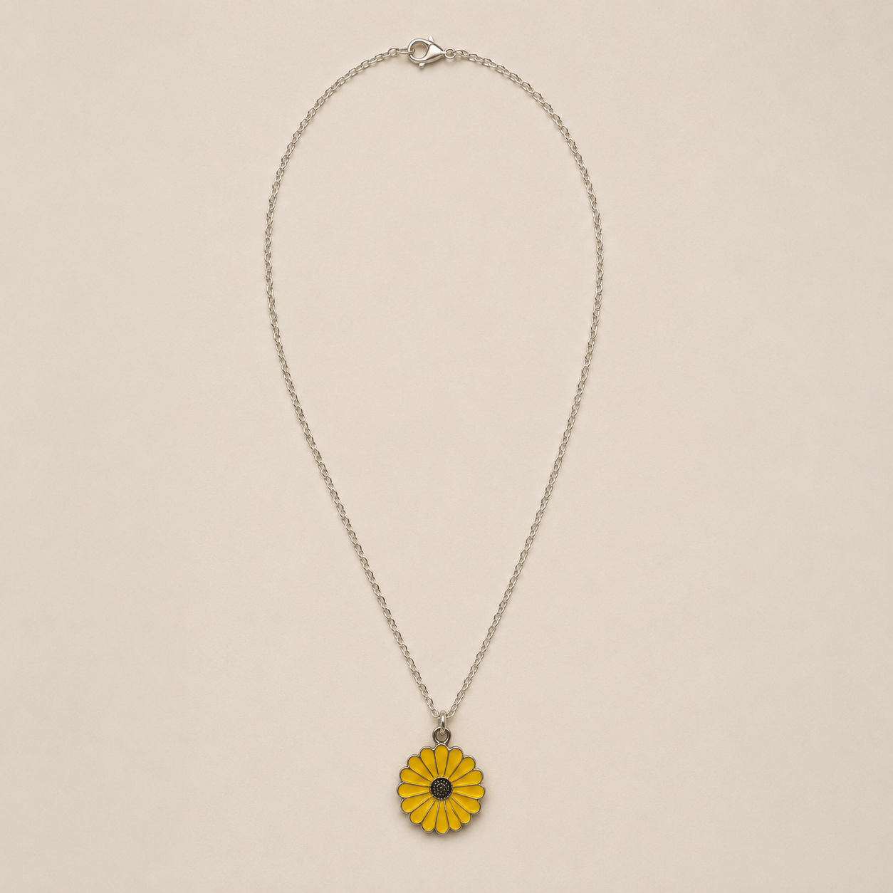 Yellow Sunflower Pendant Necklace