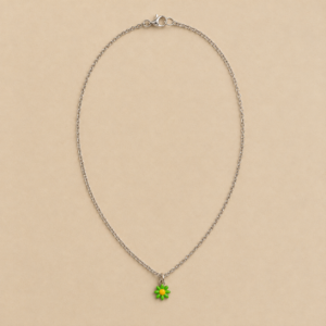 Green Daisy Pendant Necklace