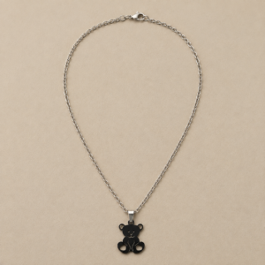 Silver Teddy Bear Pendant Necklace