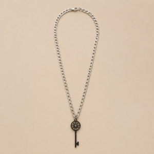 Silver Key Pendant Necklace