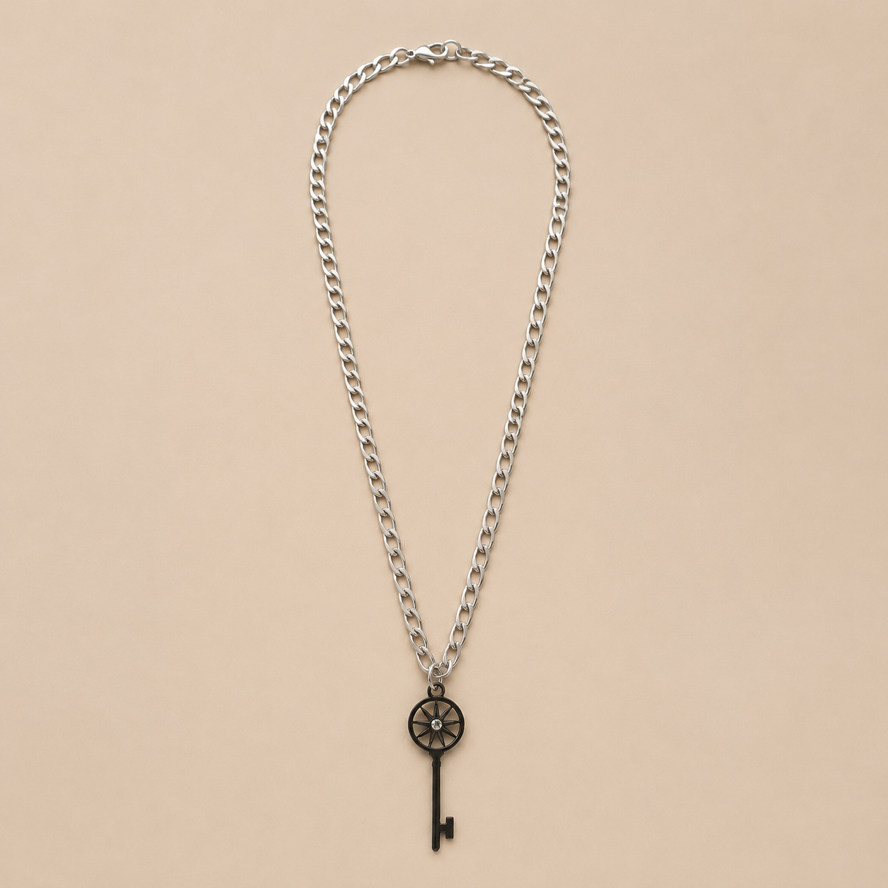 Silver Key Pendant Necklace