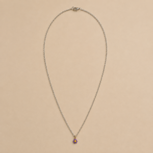 Dainty Purple Daisy Charm Necklace