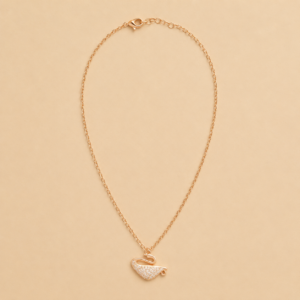 Rose Gold Swan Pendant Necklace