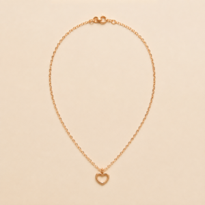 Dainty Rose Gold Open Heart Necklace