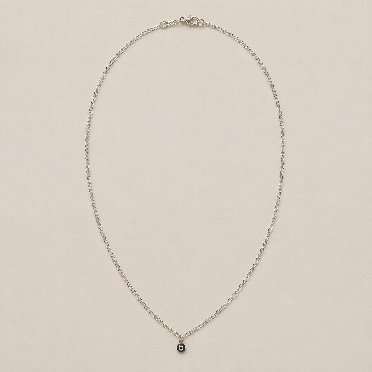 Monochrome Evil Eye Charm Necklace
