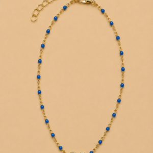 Blue Bead Infinity Stainless Steel Anklet