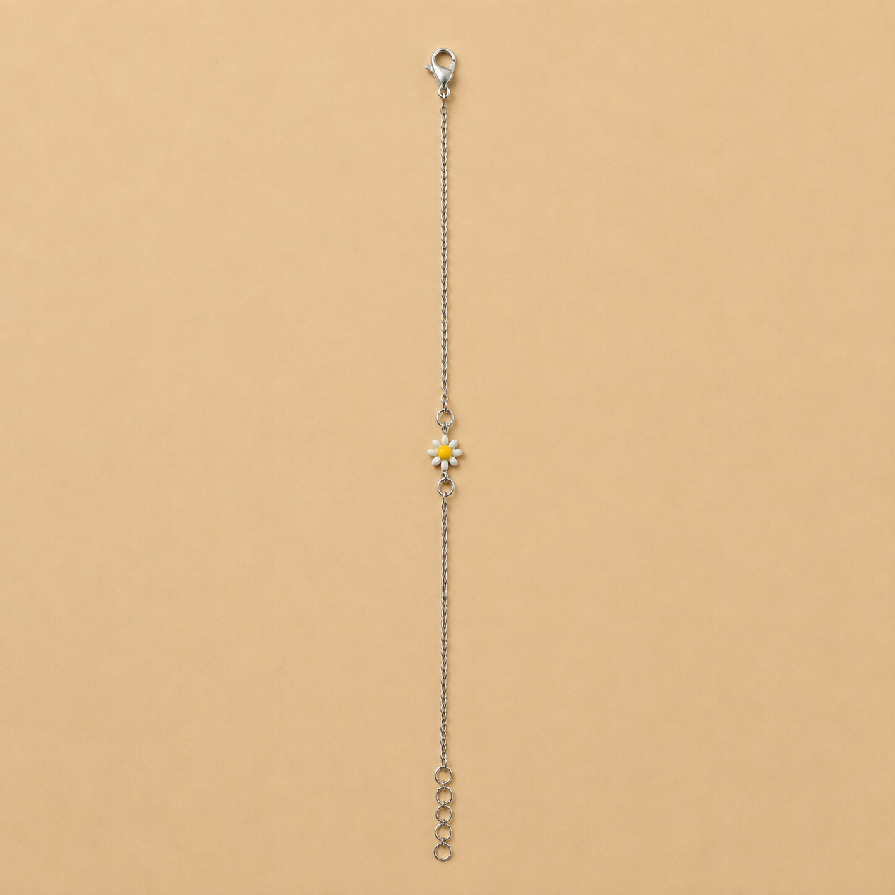 Silver Daisy Stainless Steel Bracelet