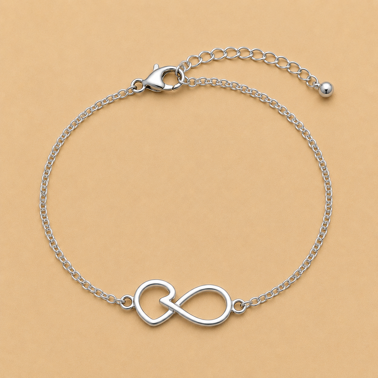 Silver Infinity Heart Bracelet