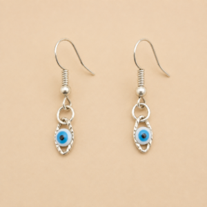 Blue Evil Eye Drop Earrings