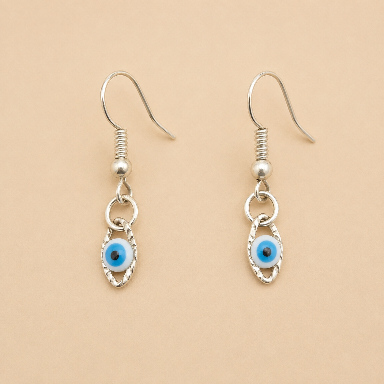 Blue Evil Eye Drop Earrings