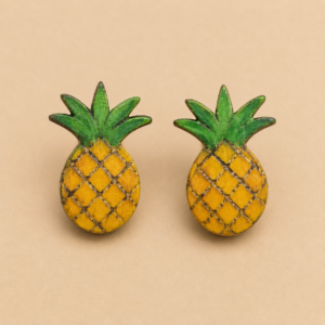 Yellow Pineapple Stud Earrings