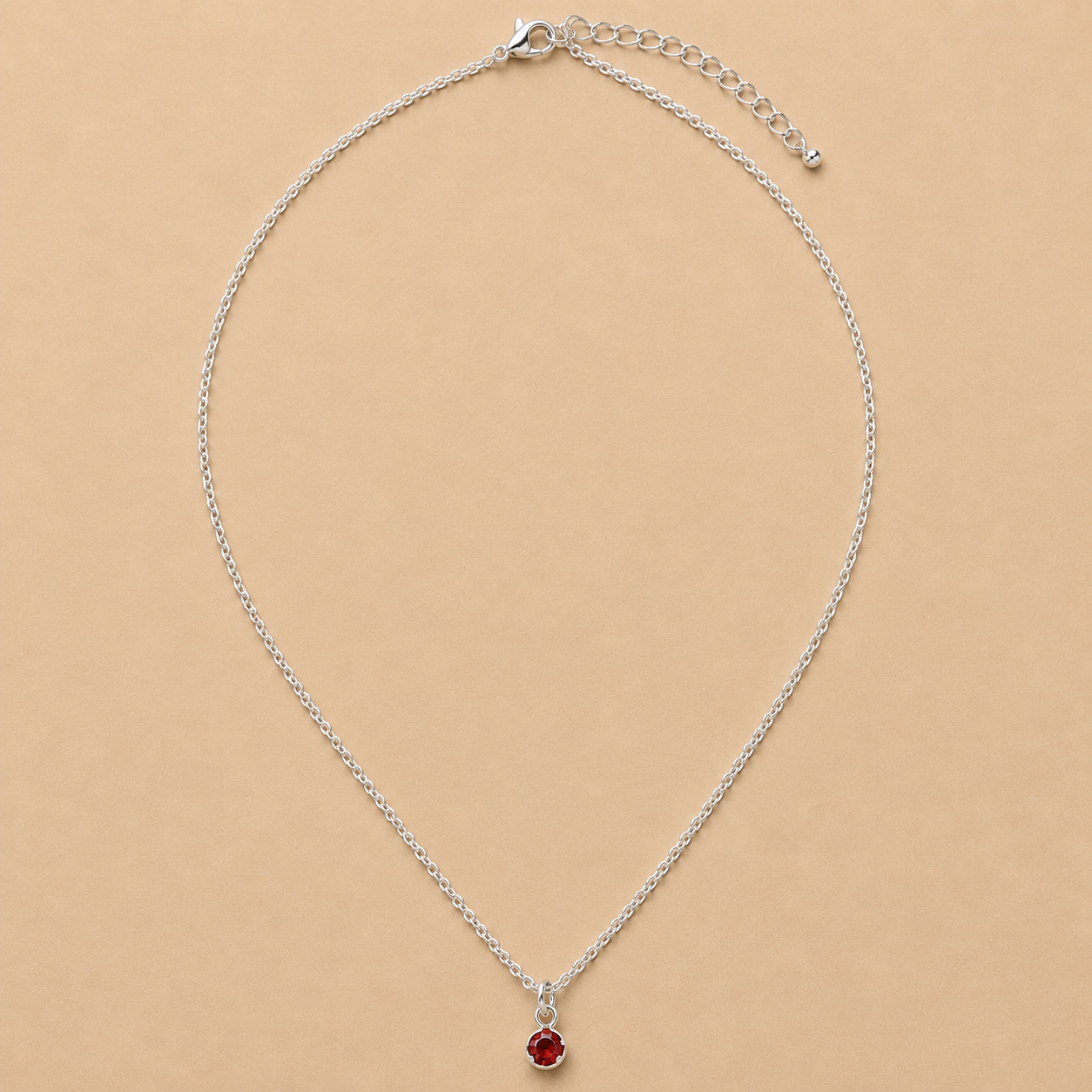 Red Teardrop Pendant Necklace