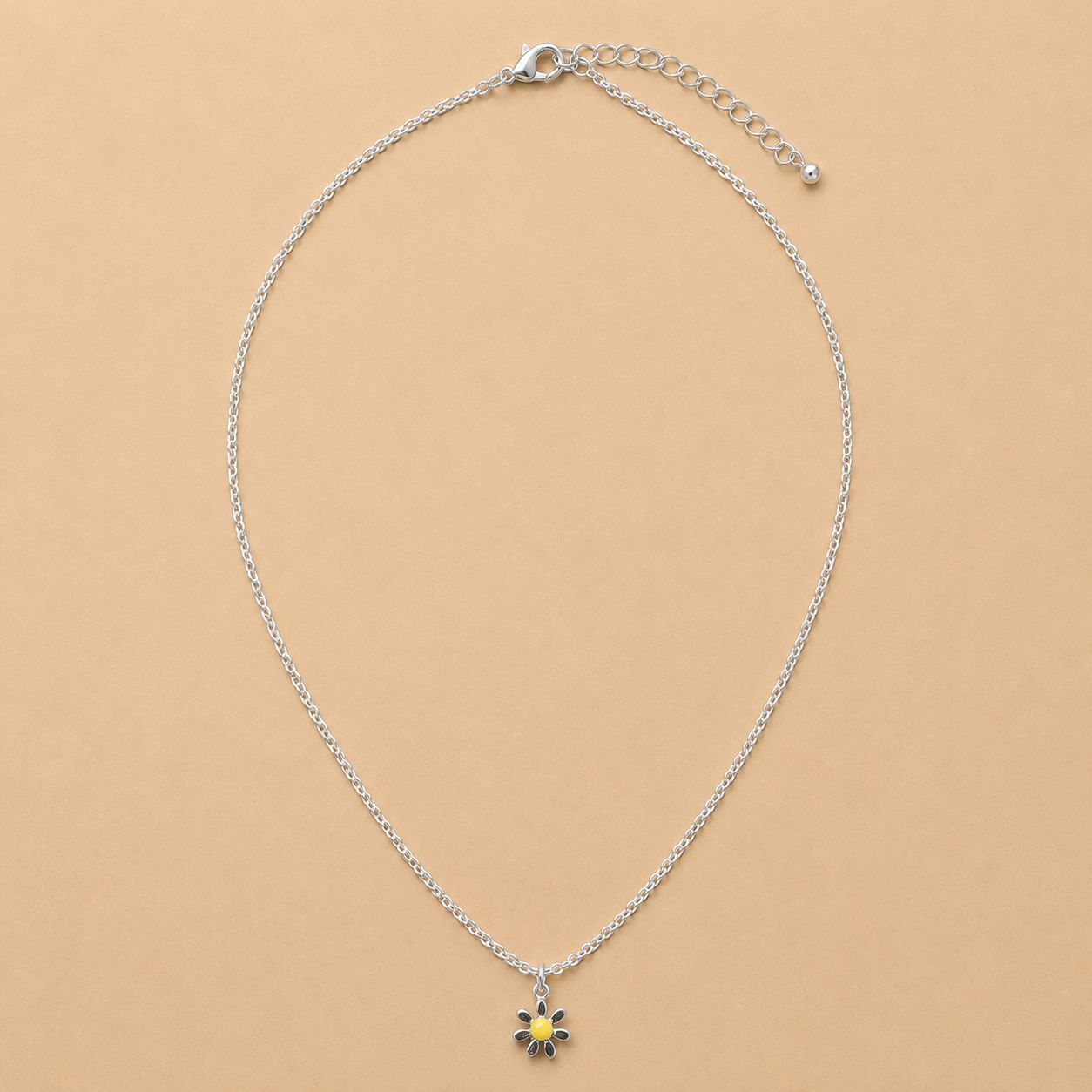 Yellow Centre Mini Daisy Pendant Necklace