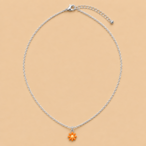 Orange Mini Flower Pendant Necklace