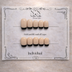 Black French press-on nails