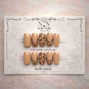 Leopard print press-on nails