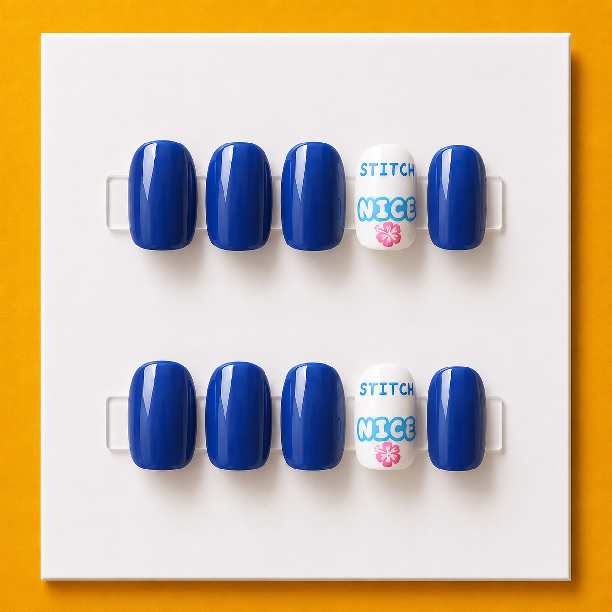 Stitch Nice Blue Kids Press-On Nails