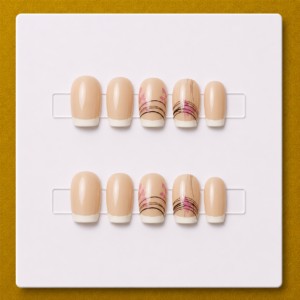 Blush Botanical French – Short Square Unique Press-On Nails