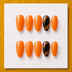 Tangerine Twist Short Round Budget Press-On Nails
