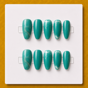 Turquoise Tide Short Round Budget Press-On Nails