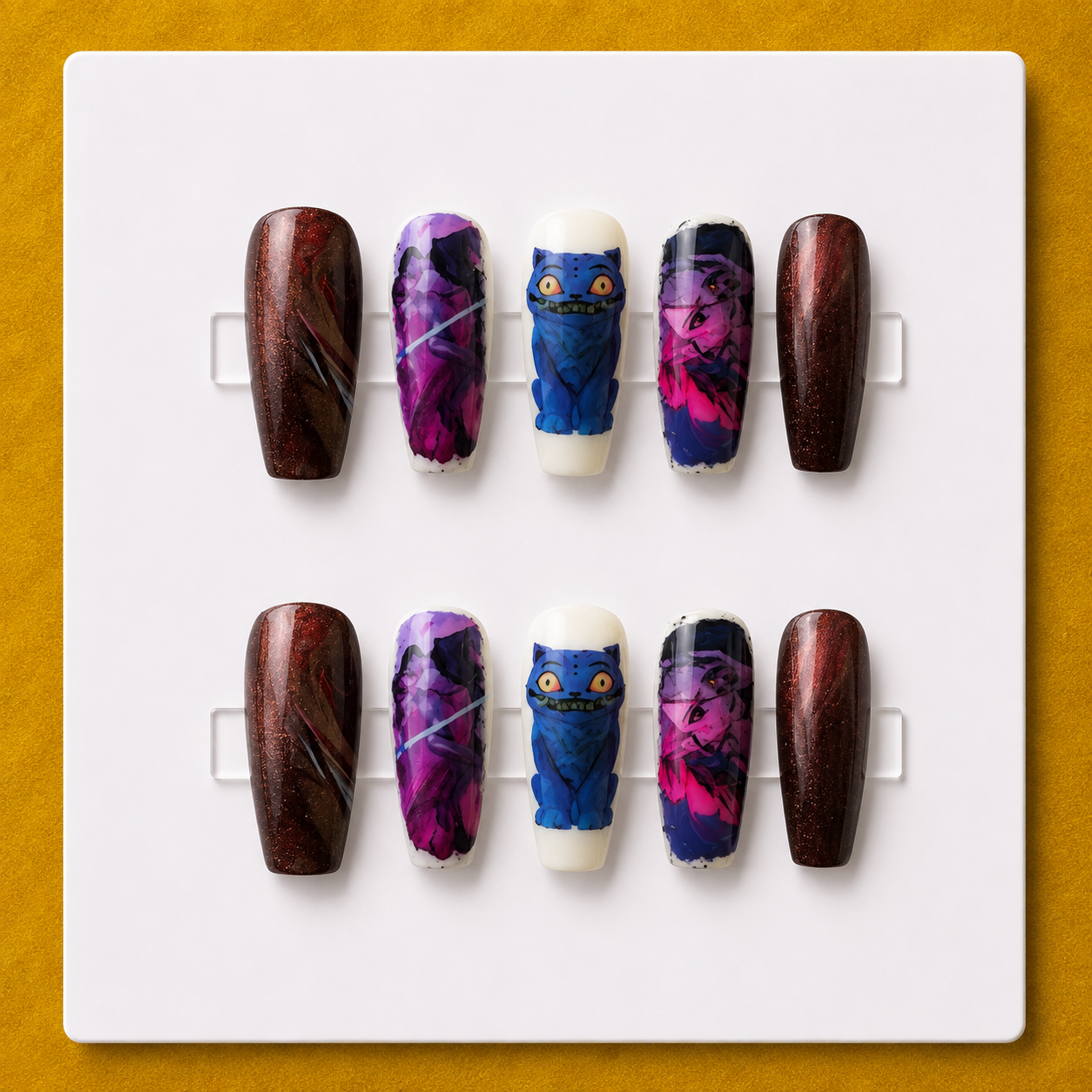 K-Pop Demon Night Medium Coffin Budget Press-On Nails