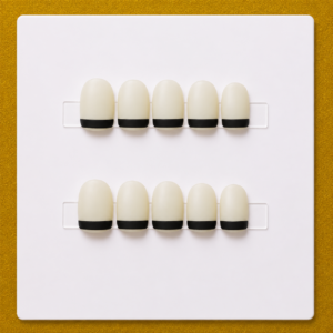 Black French – Short Square Signature Essentials Press-On Nails