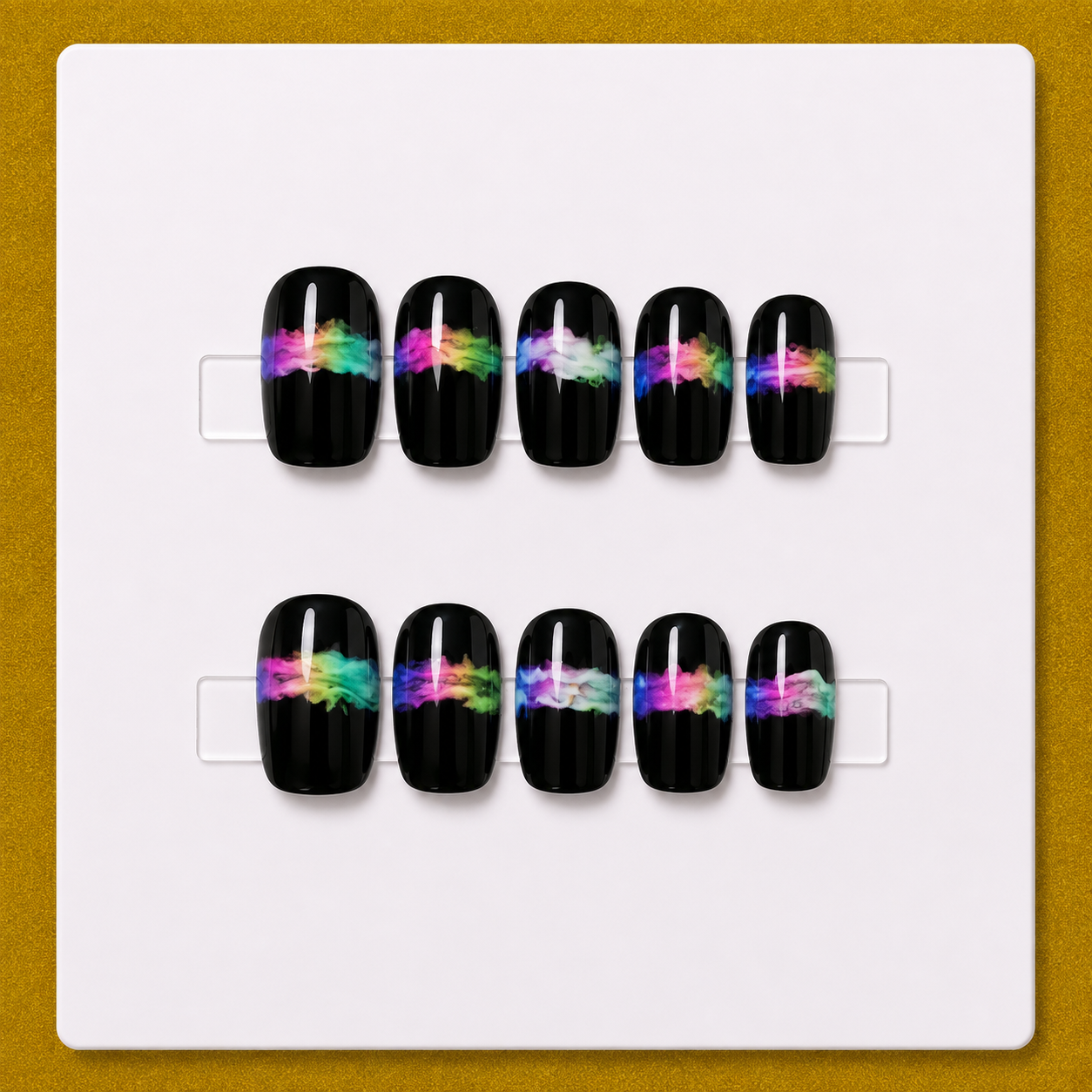 Neon Smoke – Short Square Signature Essentials Press-On Nails