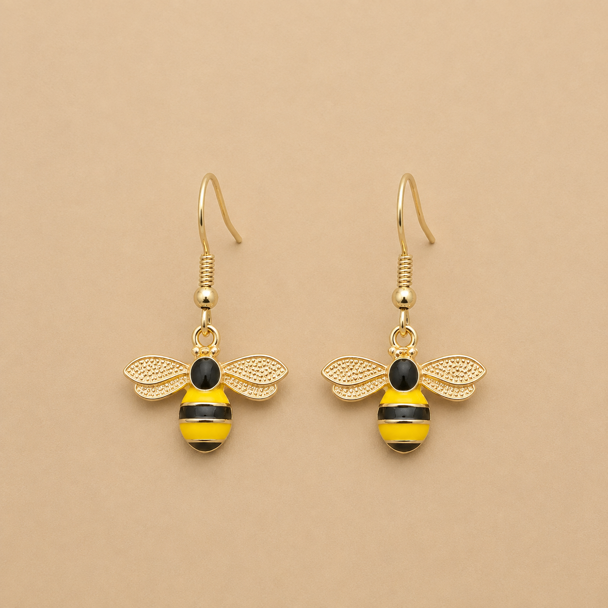 Golden Bee Drop Earrings