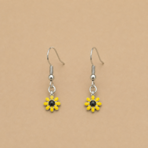 Yellow Mini Flower Drop Earrings