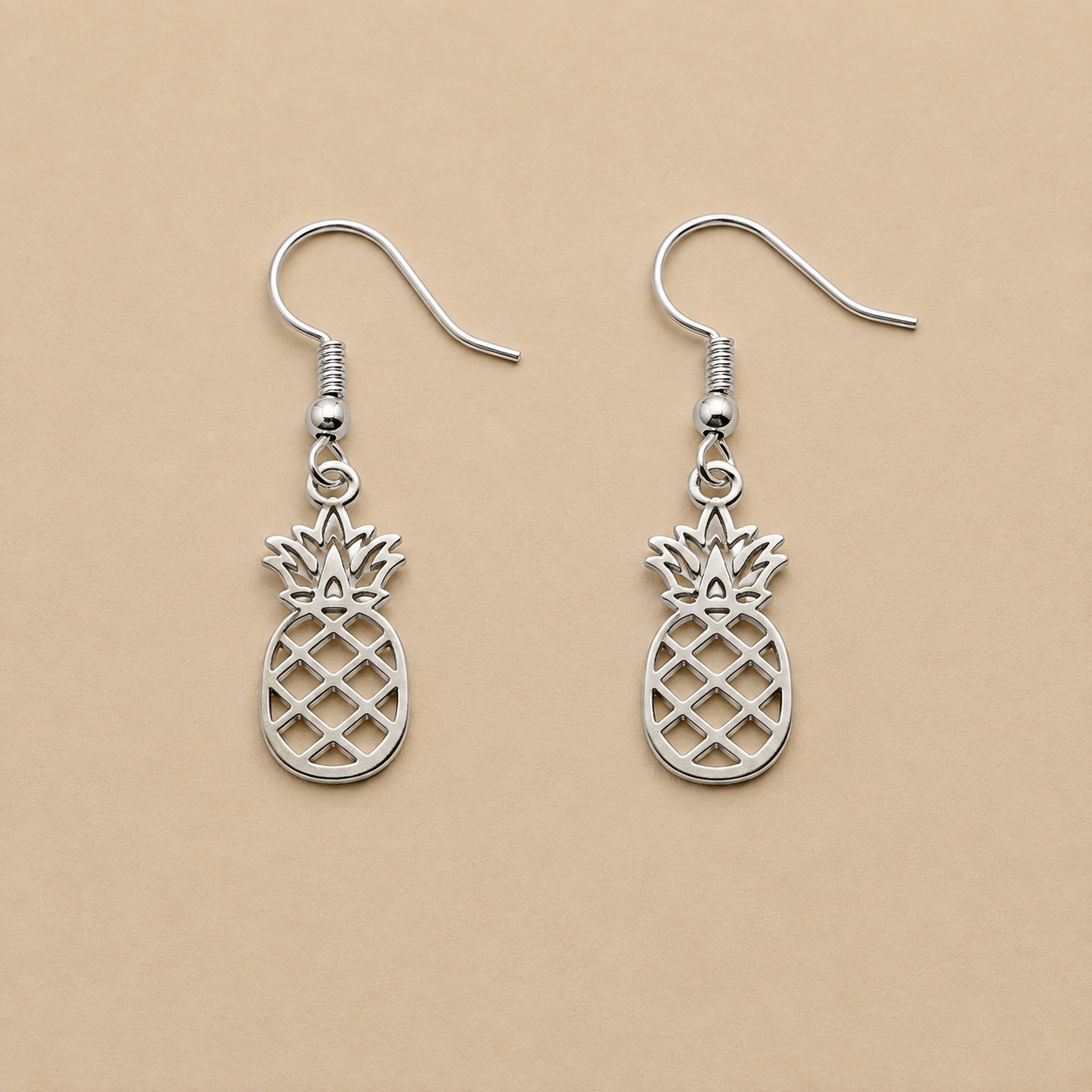 Silver Pineapple Drop Earrings