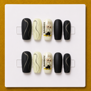 Bad Boy Labubu – Medium Square Unique Press-On Nails