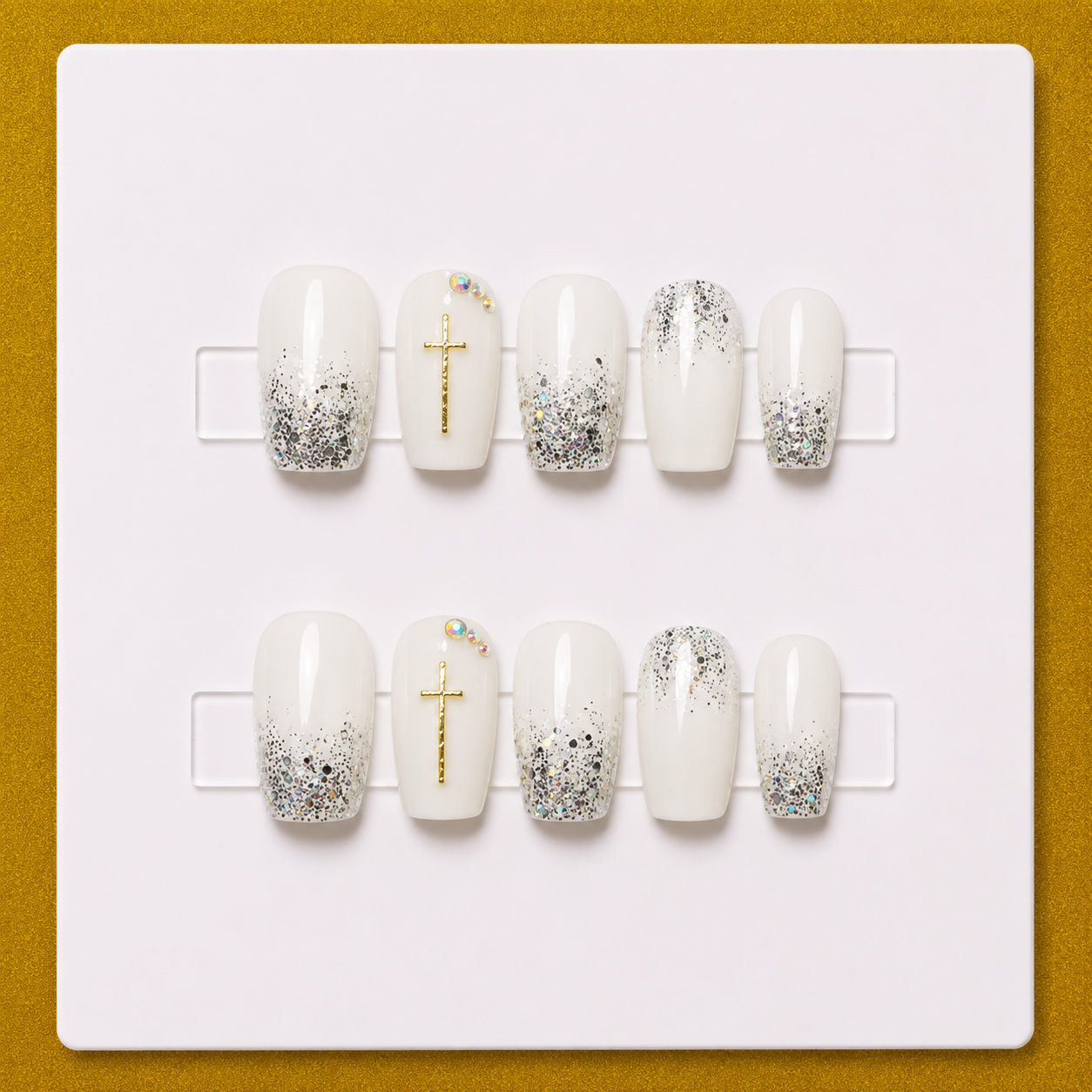 Divine Sparkle – Short Coffin Signature Essentials Press-On Nails