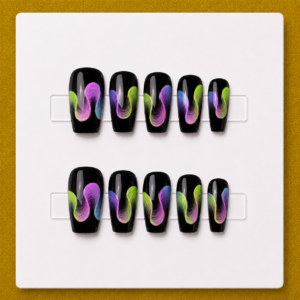 Neon Wave – Medium Coffin Signature Essentials Press-On Nails