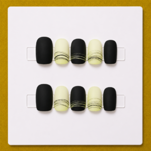 Black Spider Gel – Short Square Signature Essentials Press-On Nails