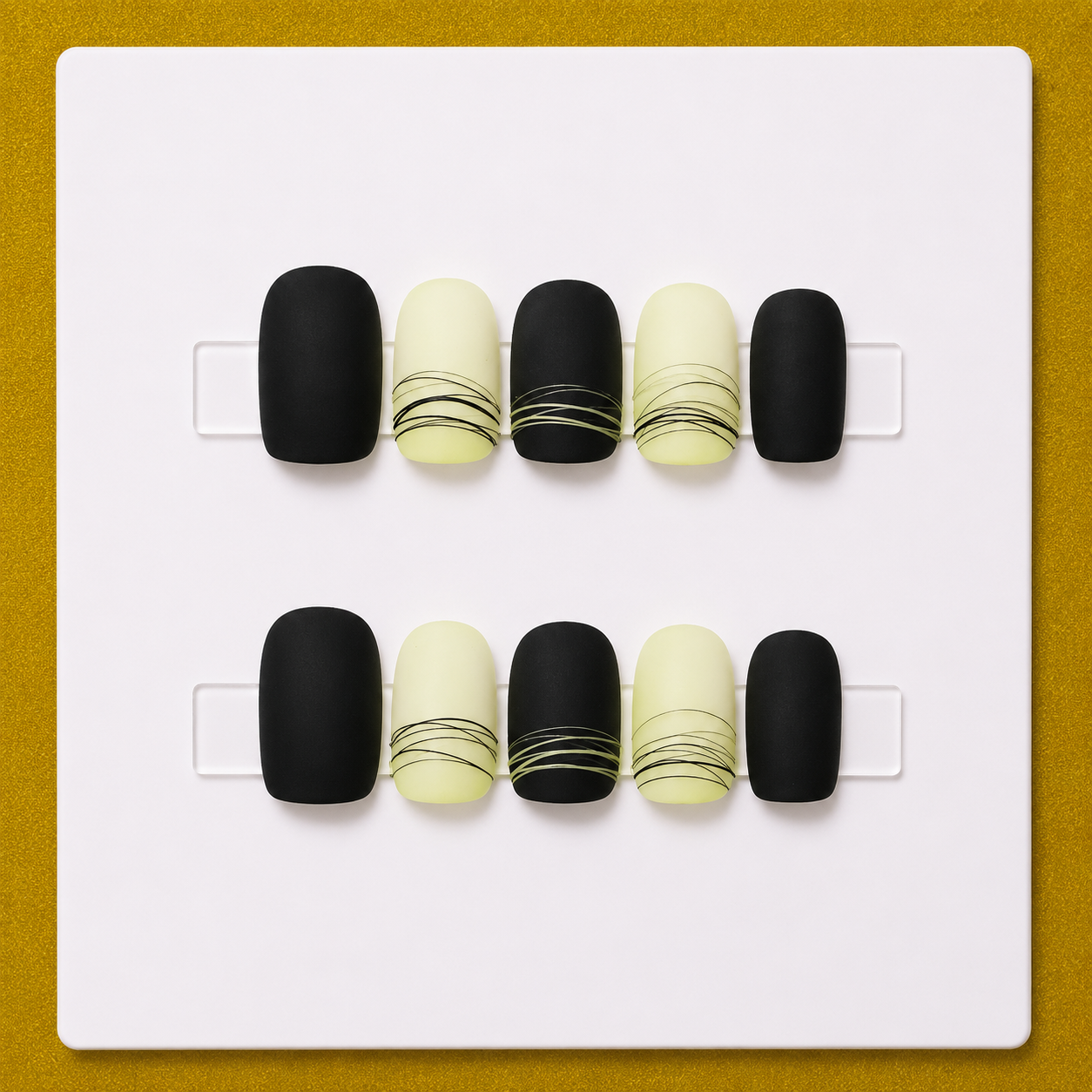 Black Spider Gel – Short Square Signature Essentials Press-On Nails