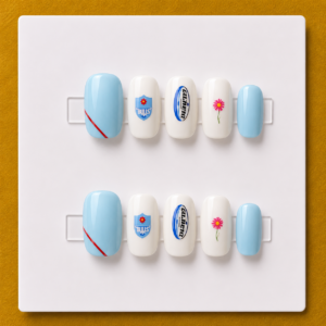 Blue Bulls Spirit Short Square Budget Press-On Nails